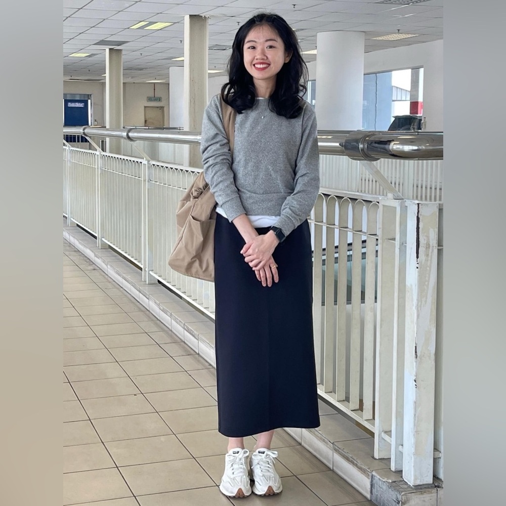 UNIQLO Dry Sweat Narrow Long BLACK Skirt S 485599 - Picture 3 of 6